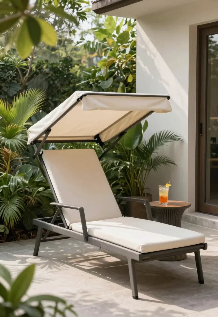 15 Front Porch Chairs That Endure Weather Without Fading - 14. Sleek Lounge Chair with Canopy 1