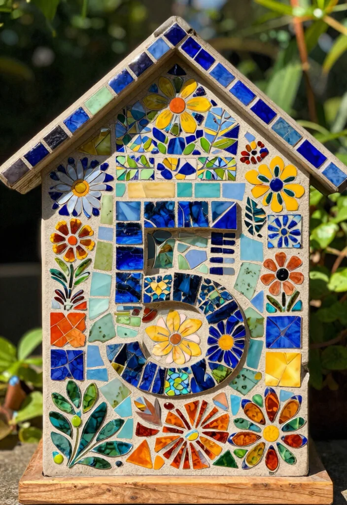 15 House Numbers Ideas Outdoor That Show Up From the Street - 1. Mosaic Magic 1