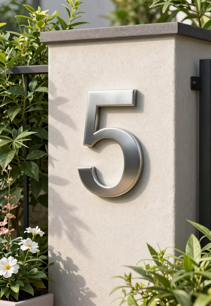 15 House Numbers Ideas Outdoor That Show Up From the Street - 10. Metal Masterpieces 1