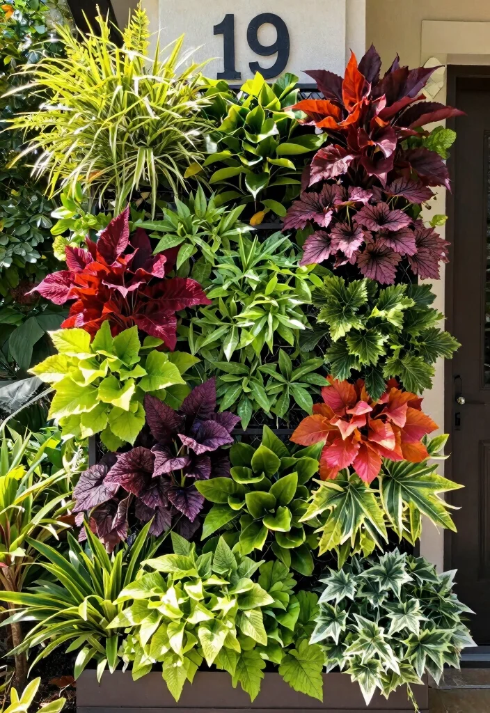 15 House Numbers Ideas Outdoor That Show Up From the Street - 12. Vertical Garden Numbers 1