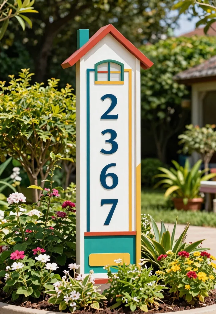 15 House Numbers Ideas Outdoor That Show Up From the Street - 14. Vertical Signs 1