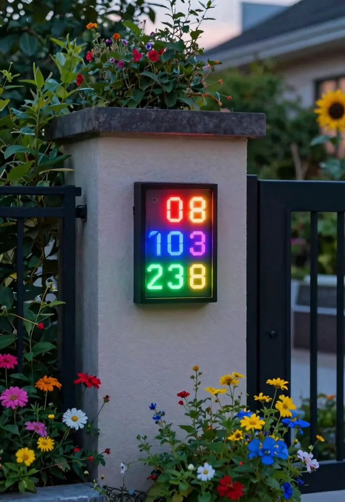 15 House Numbers Ideas Outdoor That Show Up From the Street - 15. Digital Display 1