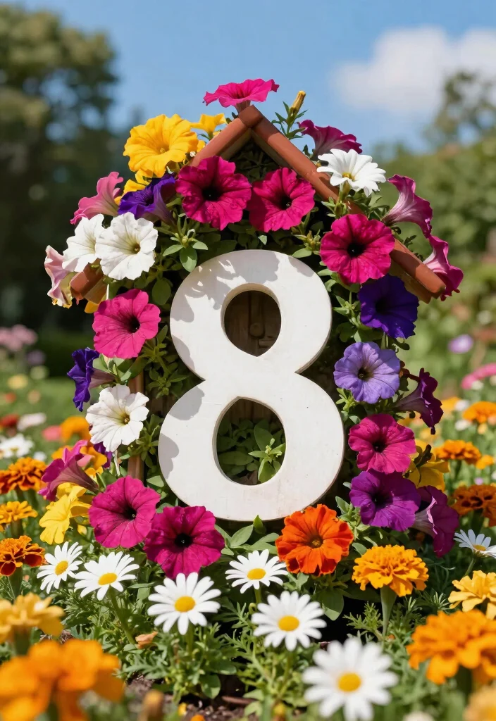 15 House Numbers Ideas Outdoor That Show Up From the Street - 3. Floral Elegance 1