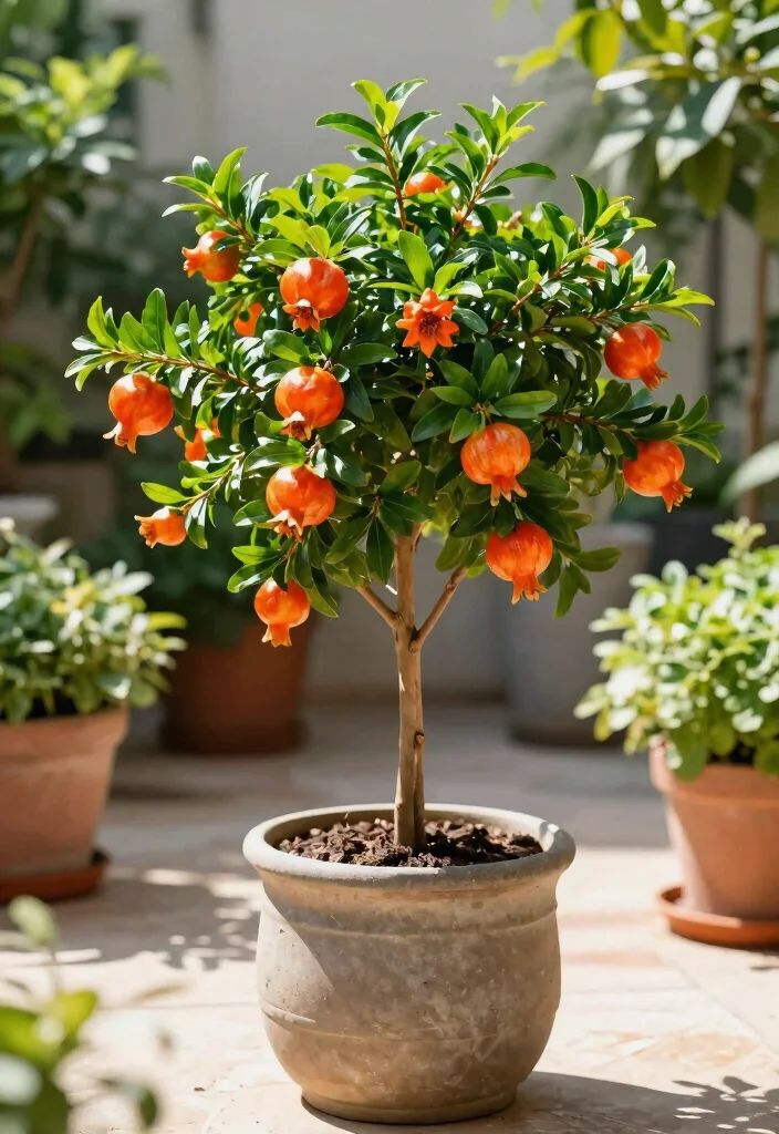 15 Large Outdoor Potted Plants That Don't Need Daily Watering - 12. Pomegranate Tree 1