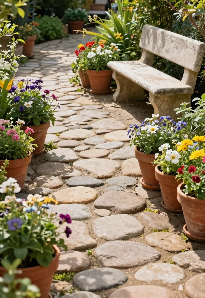 15 Modern Outdoor Decor Ideas That Don't Fade or Rust - 13. Terracotta and Stone Accents 1