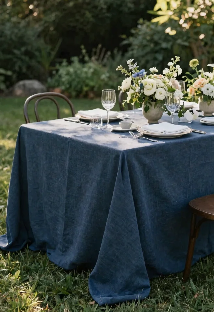 15 Patio Table Decor Ideas That Survive Wind Without Tipping - 7. Weighty Table Linens 1