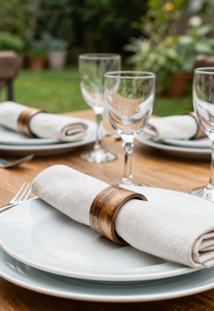 15 Patio Table Decor Ideas That Survive Wind Without Tipping - 8. Durable Napkin Rings 1