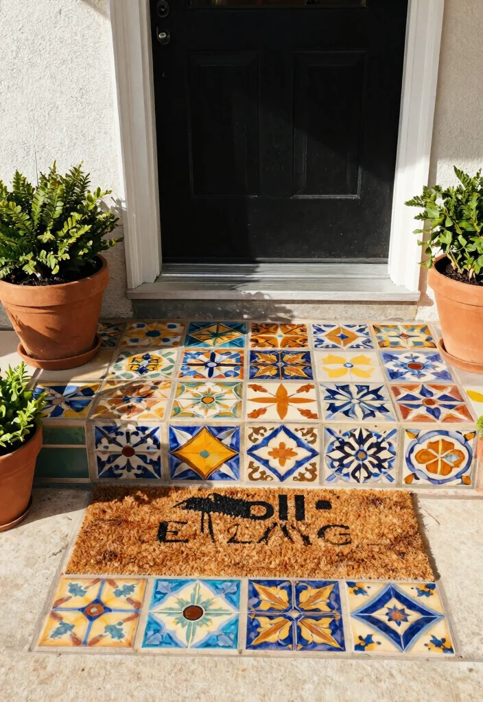 15 Porch Tiles for Entrance That Handle Heavy Foot Traffic - 11. Decorative Tiles: Personal Touches 1