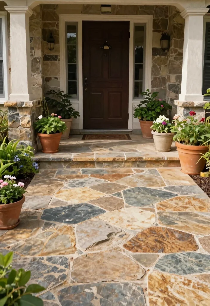 15 Porch Tiles for Entrance That Handle Heavy Foot Traffic - 2. Natural Stone: Rustic Charm 1