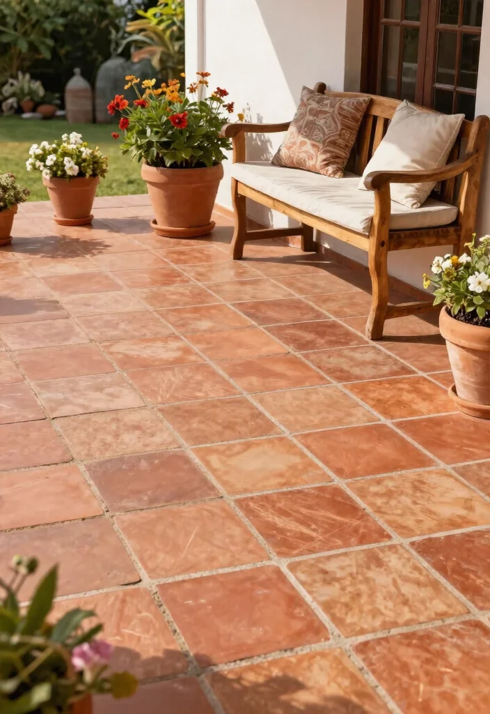 15 Porch Tiles for Entrance That Handle Heavy Foot Traffic - 4. Terracotta Tiles: Timeless Elegance 1