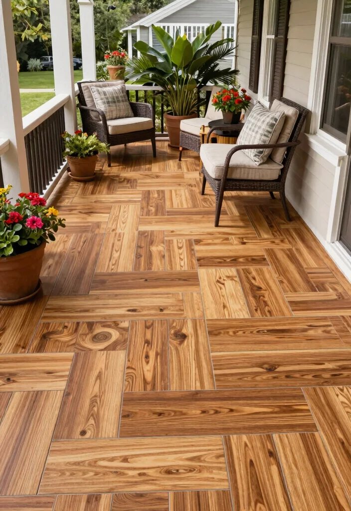 15 Porch Tiles for Entrance That Handle Heavy Foot Traffic - 7. Vinyl Tiles: Affordable and Stylish 1