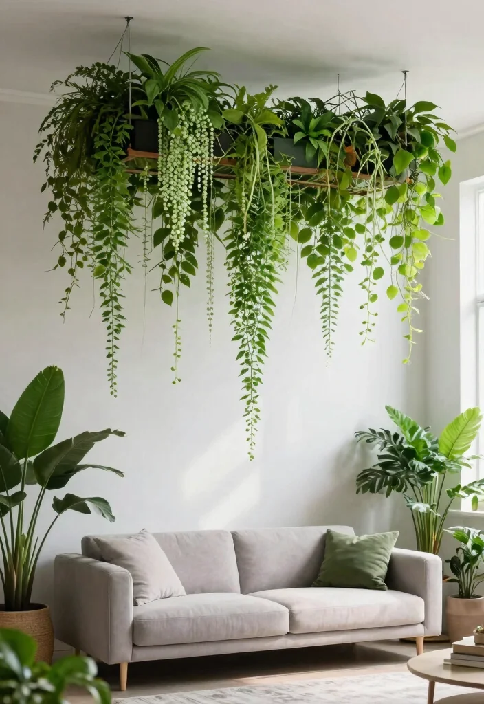15 Things to Hang from Ceiling That Add Interest Without Drilling - 10. Hanging String Gardens 1