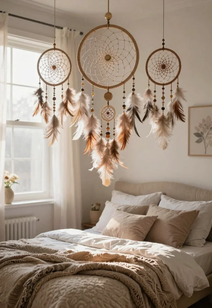 15 Things to Hang from Ceiling That Add Interest Without Drilling - 11. Decorative Dreamcatchers 1