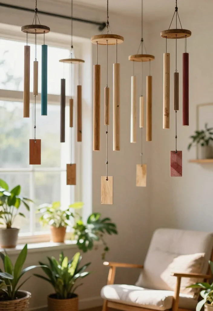 15 Things to Hang from Ceiling That Add Interest Without Drilling - 12. Hanging Wind Chimes 1