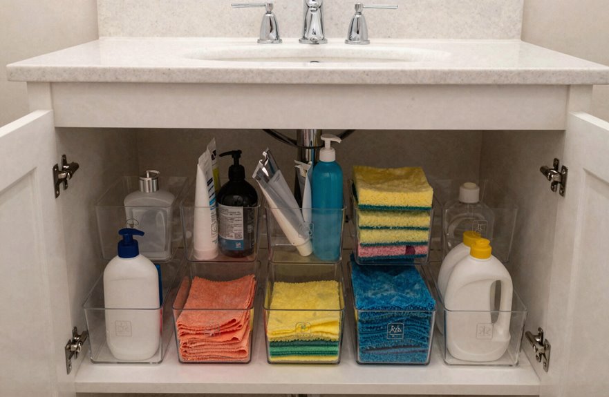 How to Organize Under Bathroom Sink in 30 Minutes 4 empty and sort under sink