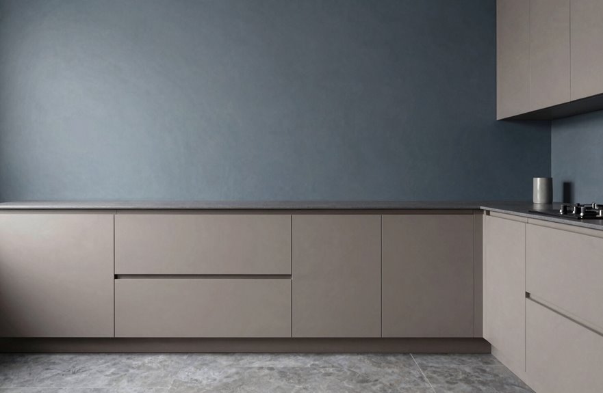 10 Best Cabinet Colors That Pair Perfectly With Grey Floors 5 greige cabinets unify blue gray walls