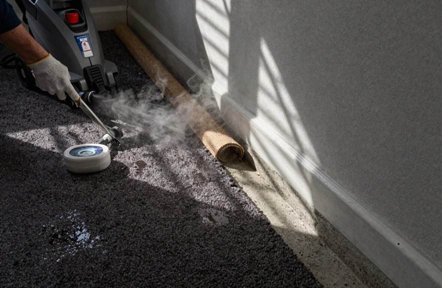 hidden damp carpet padding mold