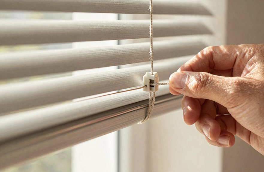 5 Steps to Fix Blinds That Won't Go Up 4 jam locked cord 45 degree release