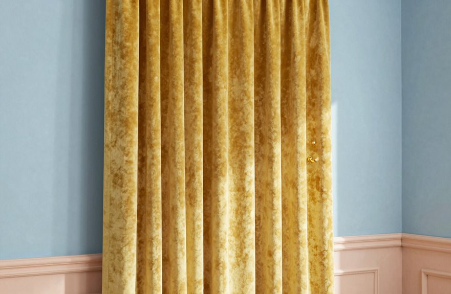 7 Curtain Colors That Go With Blue Walls 6 mustard gold blush illuminate walls