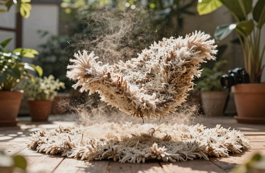 7 Steps to Clean a Fluffy Rug 2 shake out rug beat dry outside
