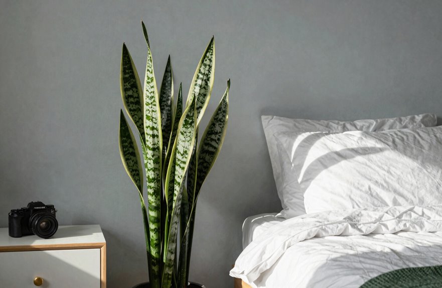 snake plant thrives in dim light