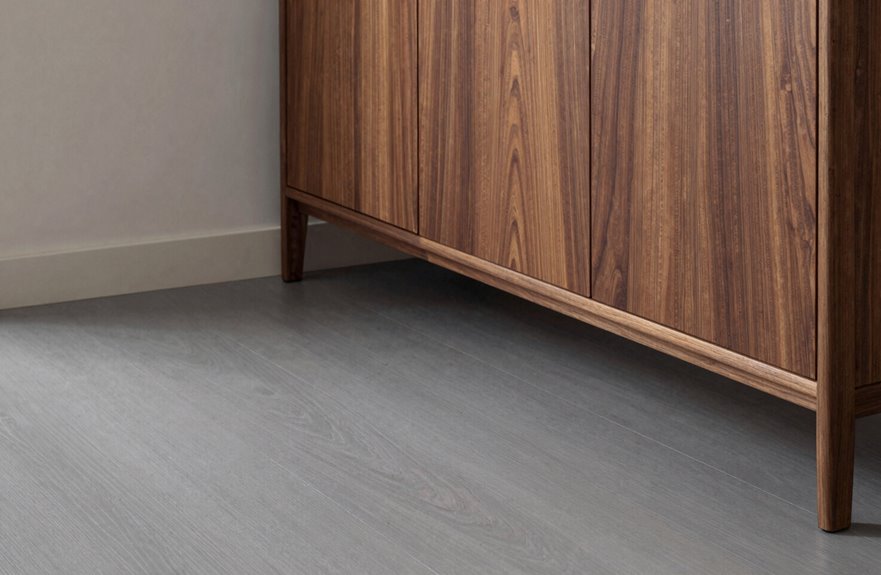 10 Best Cabinet Colors That Pair Perfectly With Grey Floors 6 walnut warms grey floors