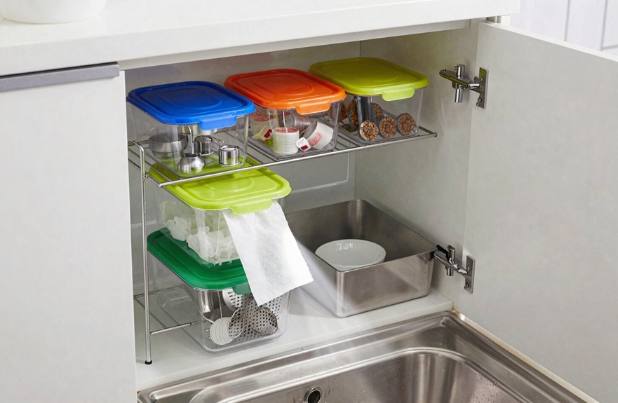 How to Organize Under Bathroom Sink in 30 Minutes 6 wipe cabinet hunt leaks