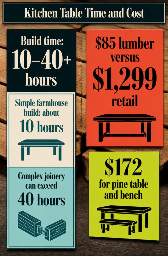 How to Build a Kitchen Table: 8 Steps from Planning to Finish 12 Kitchen table time and cost chart for a home interior