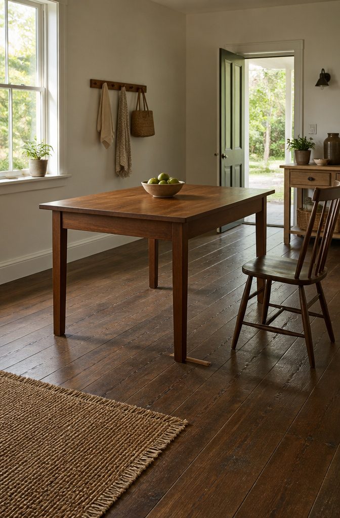 How to Build a Kitchen Table: 8 Steps from Planning to Finish 9 Completed wooden kitchen table standing upright after assembly