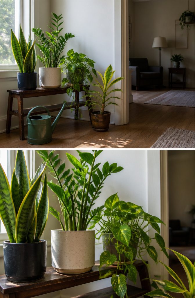 How to Grow Indoor Plants: 6 Steps for Healthy Houseplants 2 Houseplant beside a bright window in a home interior