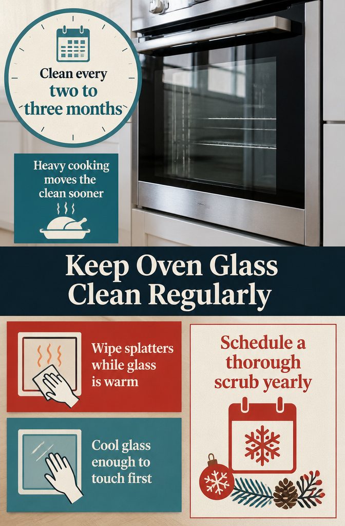 How to Clean Oven Glass Window: 8 Steps for Streak-Free Results 11 Oven glass with a damp cloth and cleaning supplies nearby
