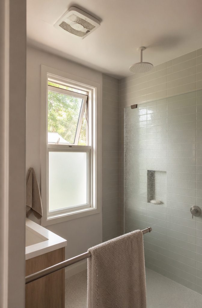 25 Ways to Update a Small Bathroom Without a Full Remodel 12 Bathroom exhaust fan grille beneath an open window