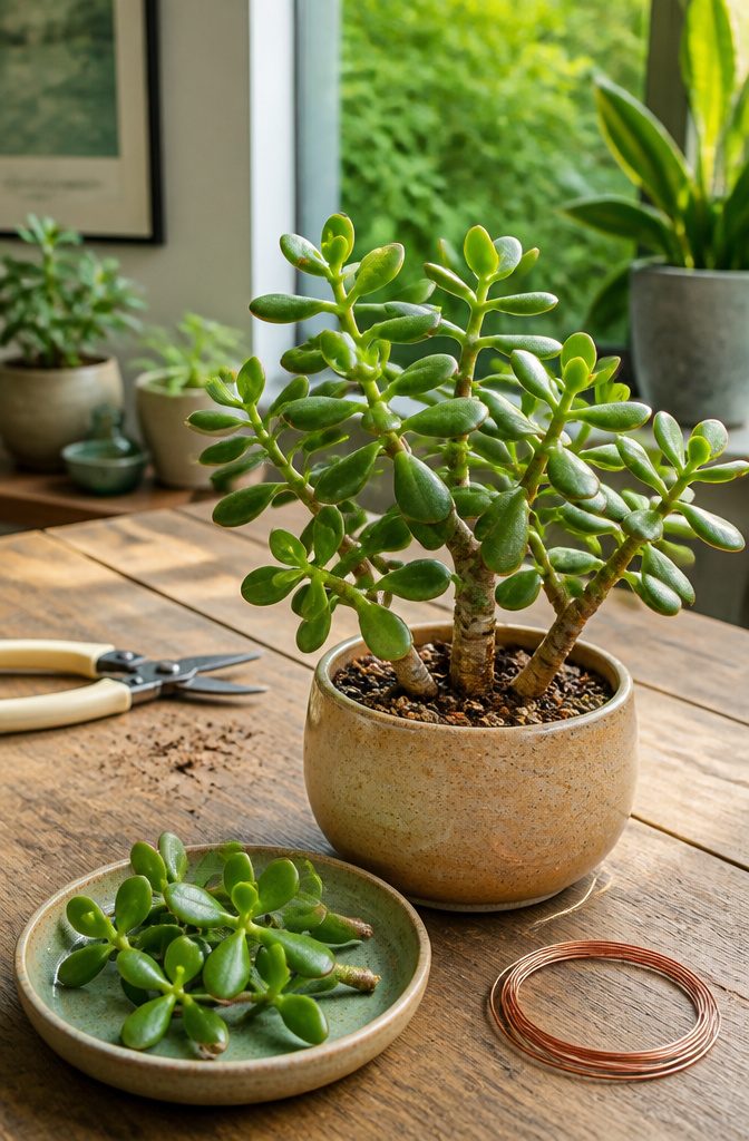 How to Care for a Jade Plant: 8 Steps for Healthy Growth 11 Jade plant with trimmed stems and a compact branching shape