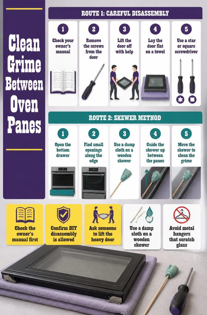 How to Clean Oven Glass Window: 8 Steps for Streak-Free Results 9 Wooden skewer with a damp rag beside an oven door