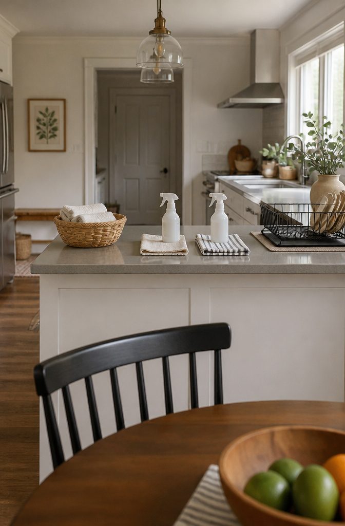 How to Motivate Yourself to Clean: 19 Methods That Work 14 Two household cleaning caddies set out beside a tidy room