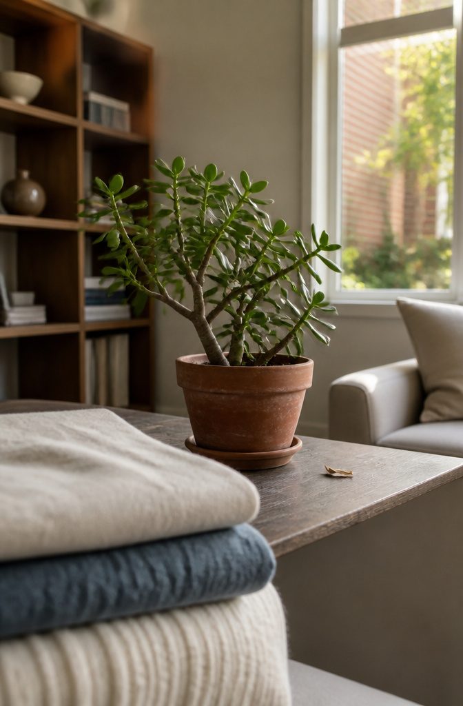 How to Care for a Jade Plant: 8 Steps for Healthy Growth 12 Jade plant indoors with dry leaves and no visible mist