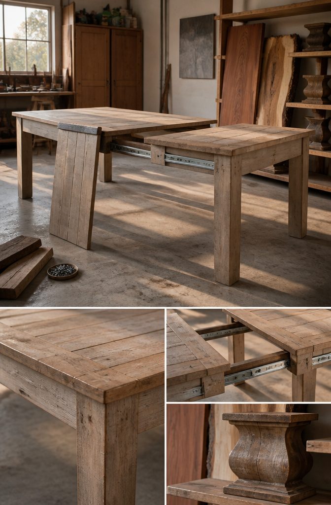 How to Build a Kitchen Table: 8 Steps from Planning to Finish 11 Wooden kitchen table with visible plank top and sturdy base