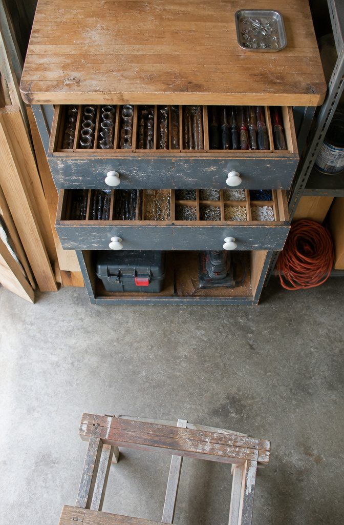 10 Ways to Repurpose Old Dressers for Your Home 9 Dresser tool storage with divided drawers holding hand tools and hardware